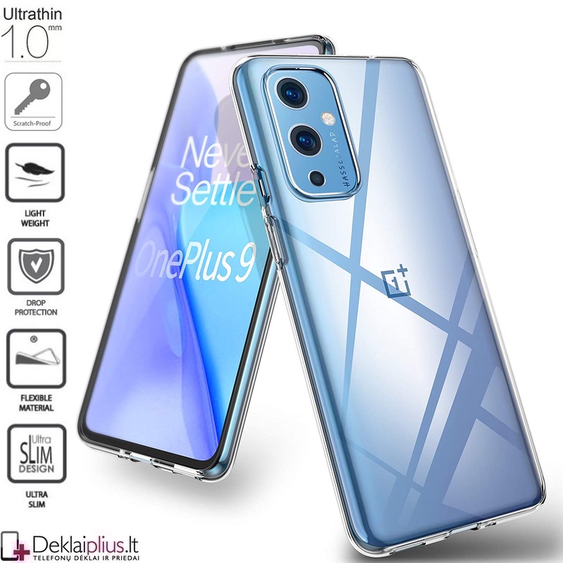 Silikoninis dėklas 1.0 mm storio - permatomas (telefonams Oneplus 9) Silikoninis dėklas 1.0 mm storio - permatomas (telefonams Oneplus 9)